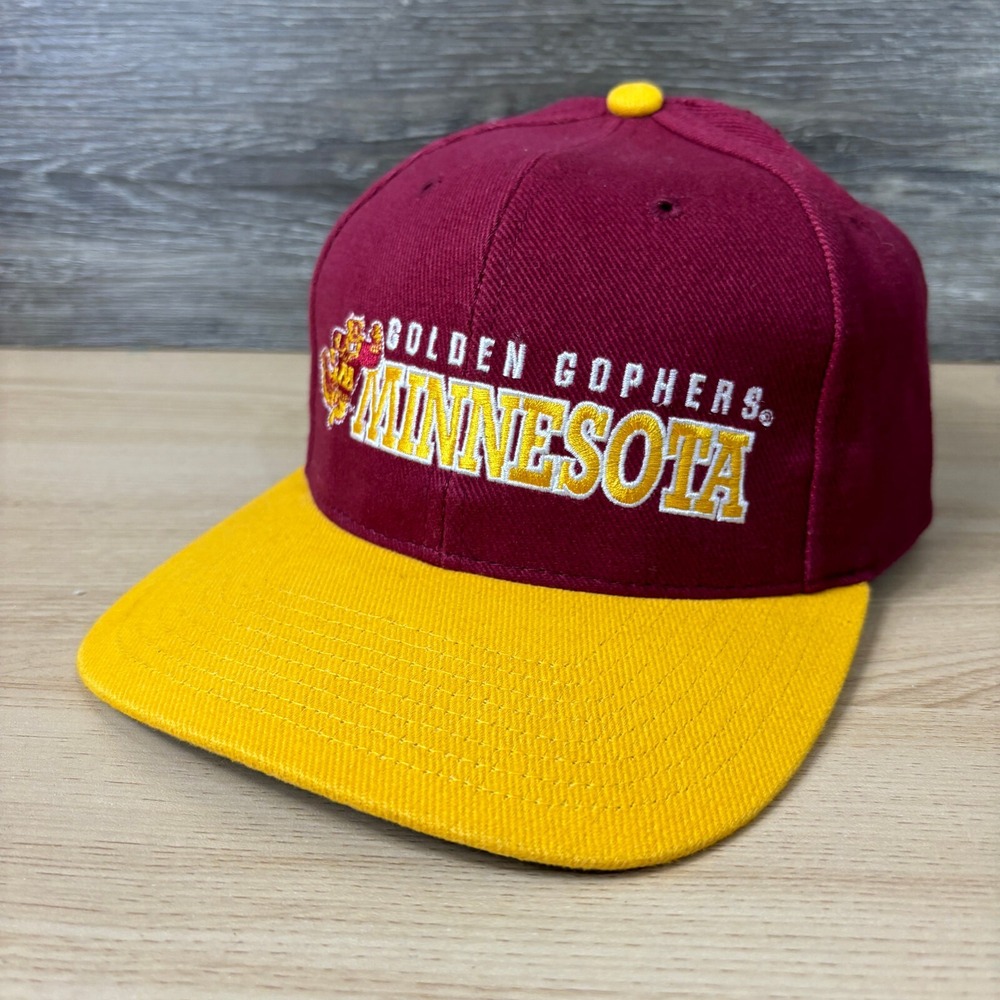 Vintage Minnesota Golden Gophers Hat‎ Cap Strap Back Maroon Gold 90s